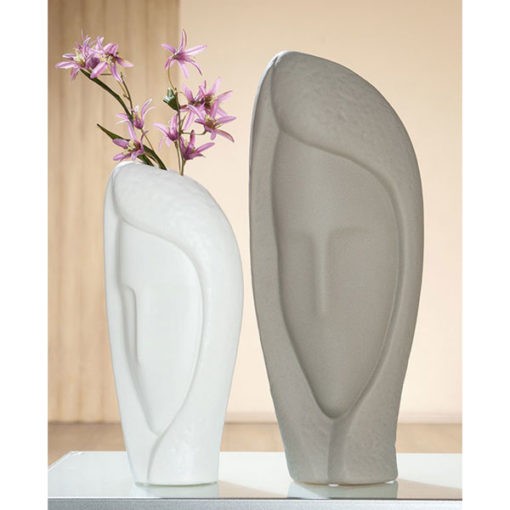 Modern fej formájú kerámia váza 13.5x7.5x30.5cm