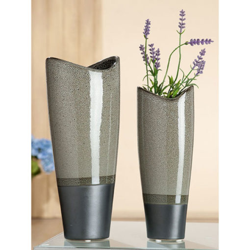Exkluzív kékes szürkés kerámia váza Cinzento 13x10x32.5cm