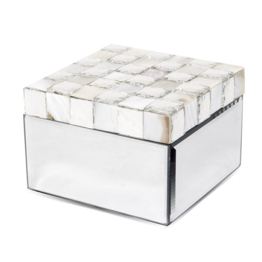 Üveg ékszertartó doboz mozaik borítással