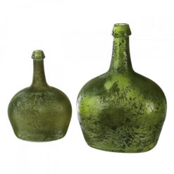 Zöldes színű 100% újrahasznosított üveg váza 27x19x13cm Verde