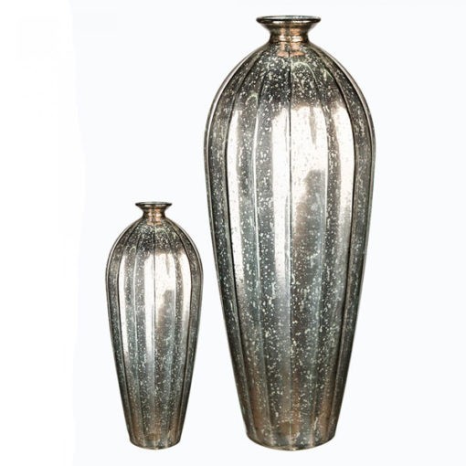 Antikolt arany színű 100% újrahasznosított üveg váza 28x12cm Etico
