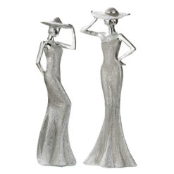 Lady Diva szobor ezüst színben 30x10x8