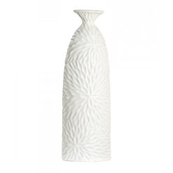 Fehér színű kerámia váza nyomott mintával 34cm Dahlia