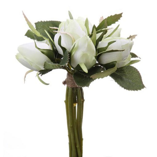 Hófehér rózsacsokor 7 virággal 17x17cm Labelle