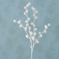Óriási hófehér ricinus ág virágokkal, Castor 80cm