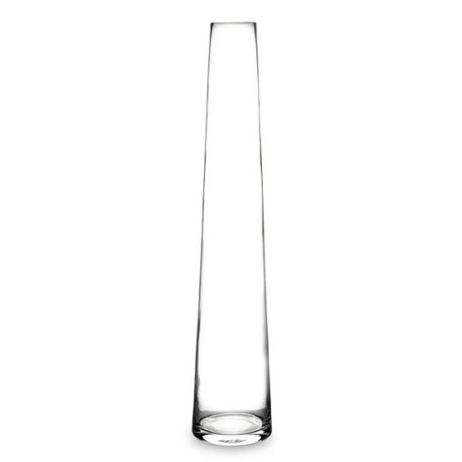 Óriási gyönyörű, felfelé szűkülő, design átlátszó üveg váza 69cm