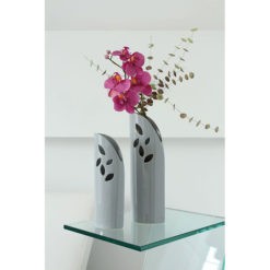 Modern, fényes szürke színű kerámia váza Vitogrey 32cm