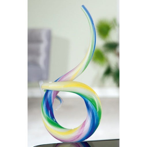 Szivárvány színű üveg szobor 30cm, Looping
