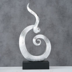 Modern ezüst szobor fekete talpon, Fayola 39cm