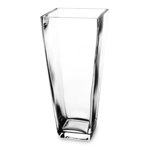 Gyönyörű vastag talpú négyzetes üveg váza 30,5cm