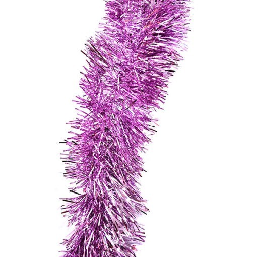 Karácsonyi girland, boa lila színű, 7cm széles és 2m hosszú