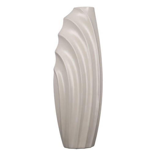 Kerámia váza hullám mintával matt bézs színben, 45cm Lyra