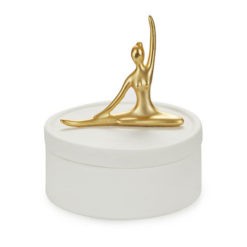 Exkluzív porcelán ékszertartó doboz arany balerinával a tetején