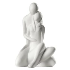 Fehér színű ülő kerámia páros szobor 32cm