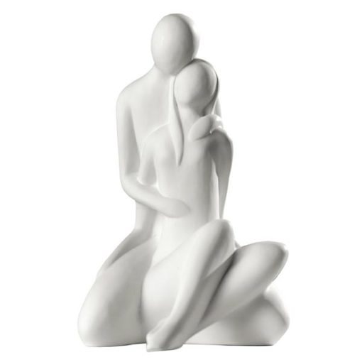 Fehér színű ülő kerámia páros szobor 32cm