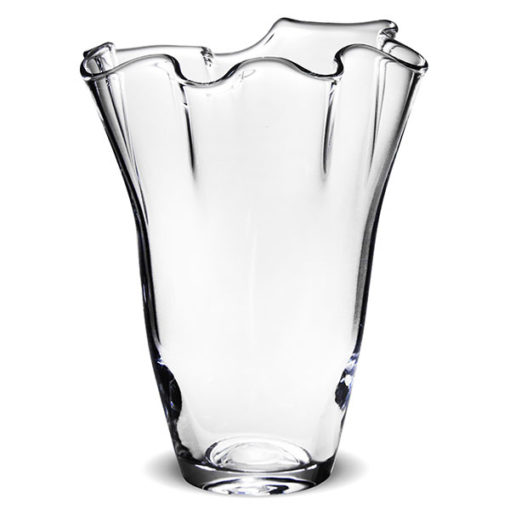 Gyönyörű fodros tetejű üveg váza 23cm