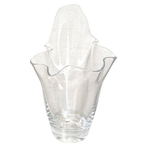 Gyönyörű fodros tetejű üveg váza 25cm
