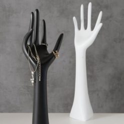 2 darabos női kéz alakú ékszertartó szett fehér és fekete színben 34cm