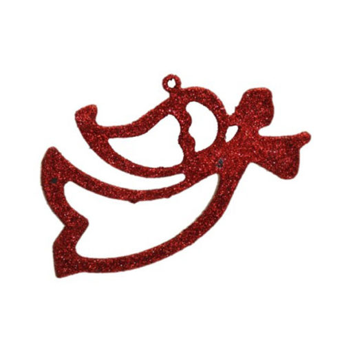Angyal formájú piros színű karácsonyi függő dekor 7x11cm 3db