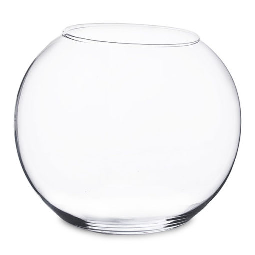 Gyönyörű kristálytiszta gömb üvegváza 19cm