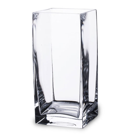 Gyönyörű vastag talpú négyzetes üveg váza 20cm