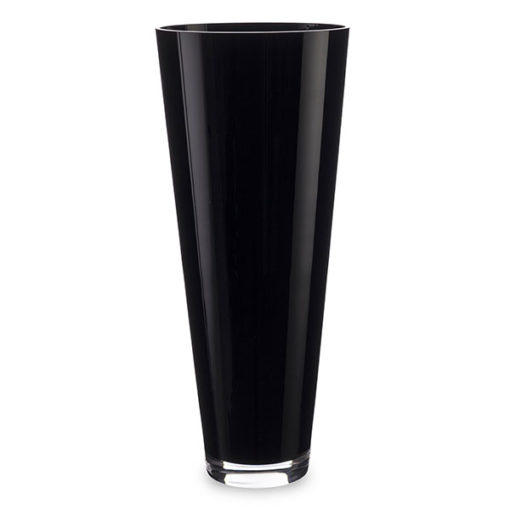 Különleges fekete színű modern üveg váza 43cm