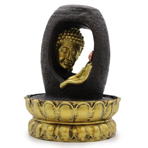 Szoba szökőkút arany Buddhával és Vitarka Mudrával, 30cm