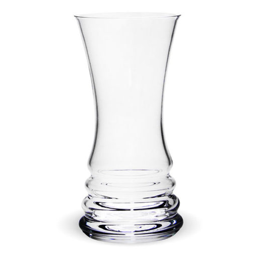 Exkluzív kecses formájú, kristálytiszta, átlátszó üveg váza 25cm