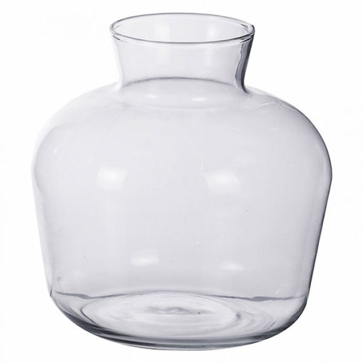 Exkluzív kristálytiszta, átlátszó üveg váza 19cm